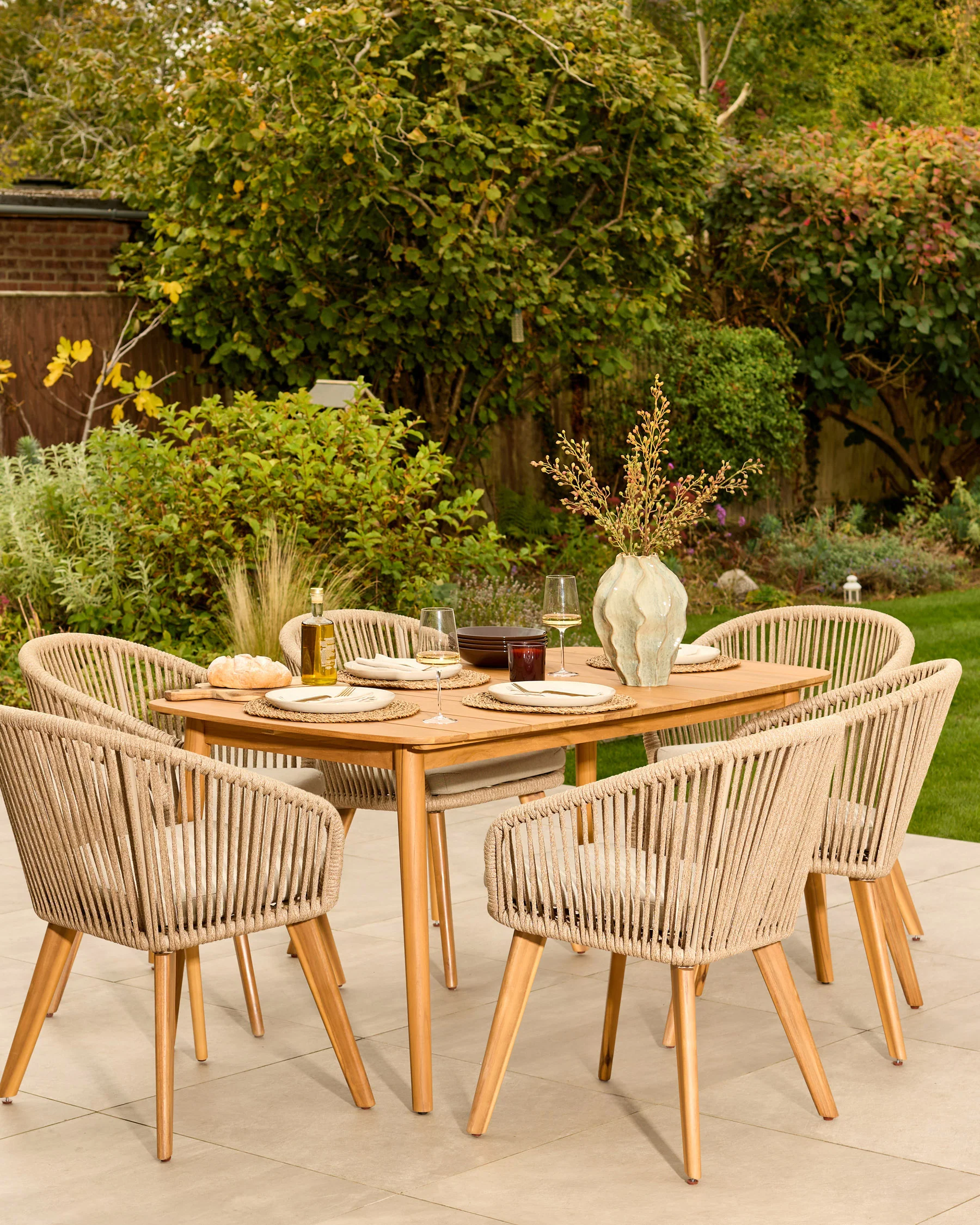 Tuscany natural teak wood garden 6 seater dining table - Image 5