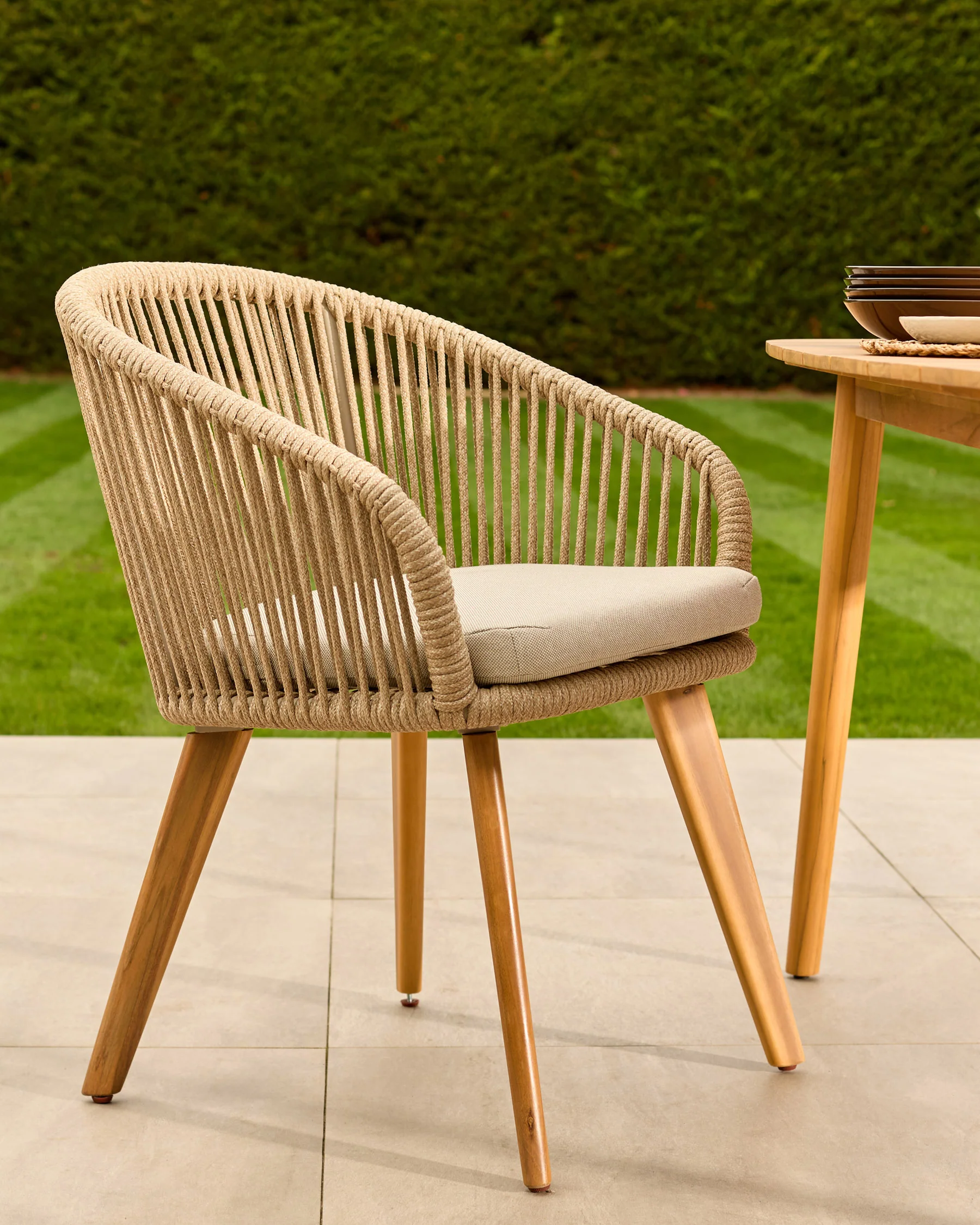 Tuscany teak wood garden 6 seater dining table with 6 Tuscany chairs set - Image 3
