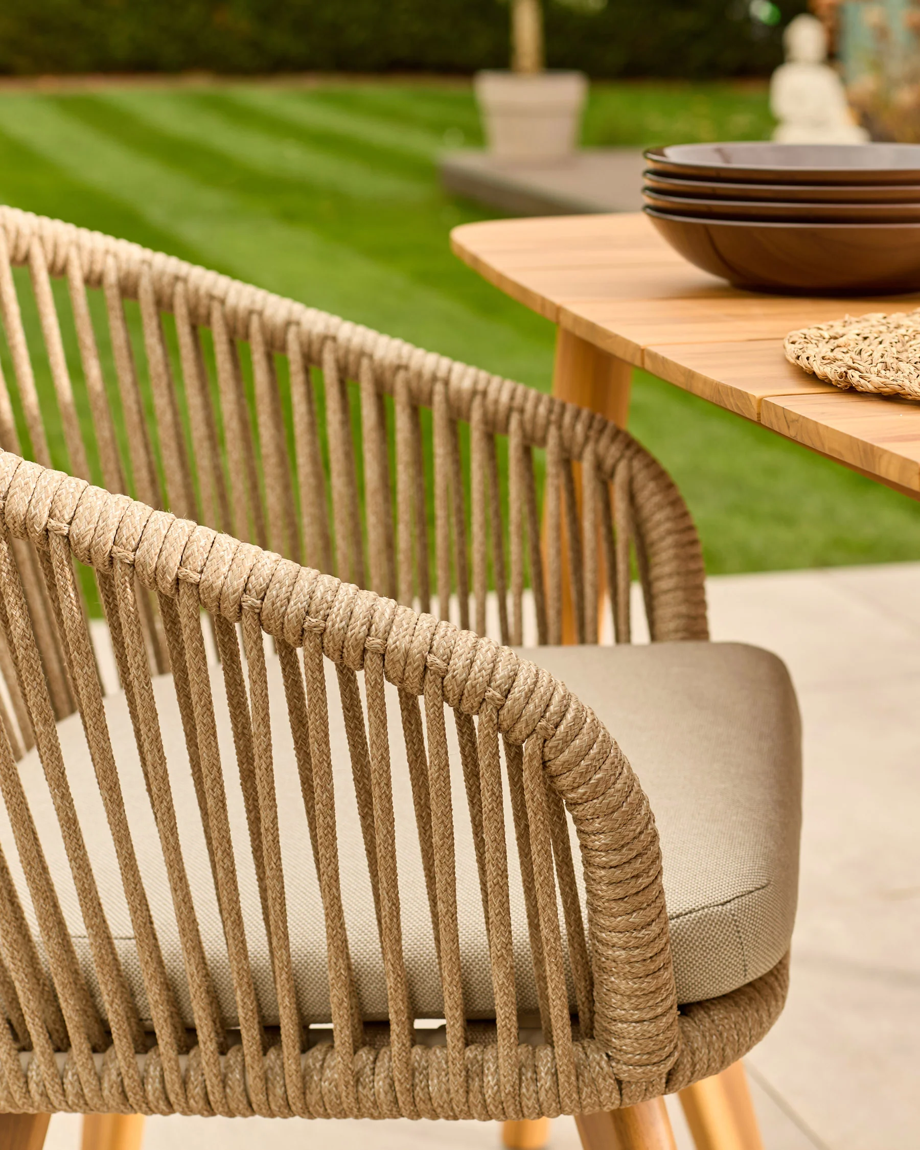 Tuscany teak wood garden 6 seater dining table with 6 Tuscany chairs set - Image 7