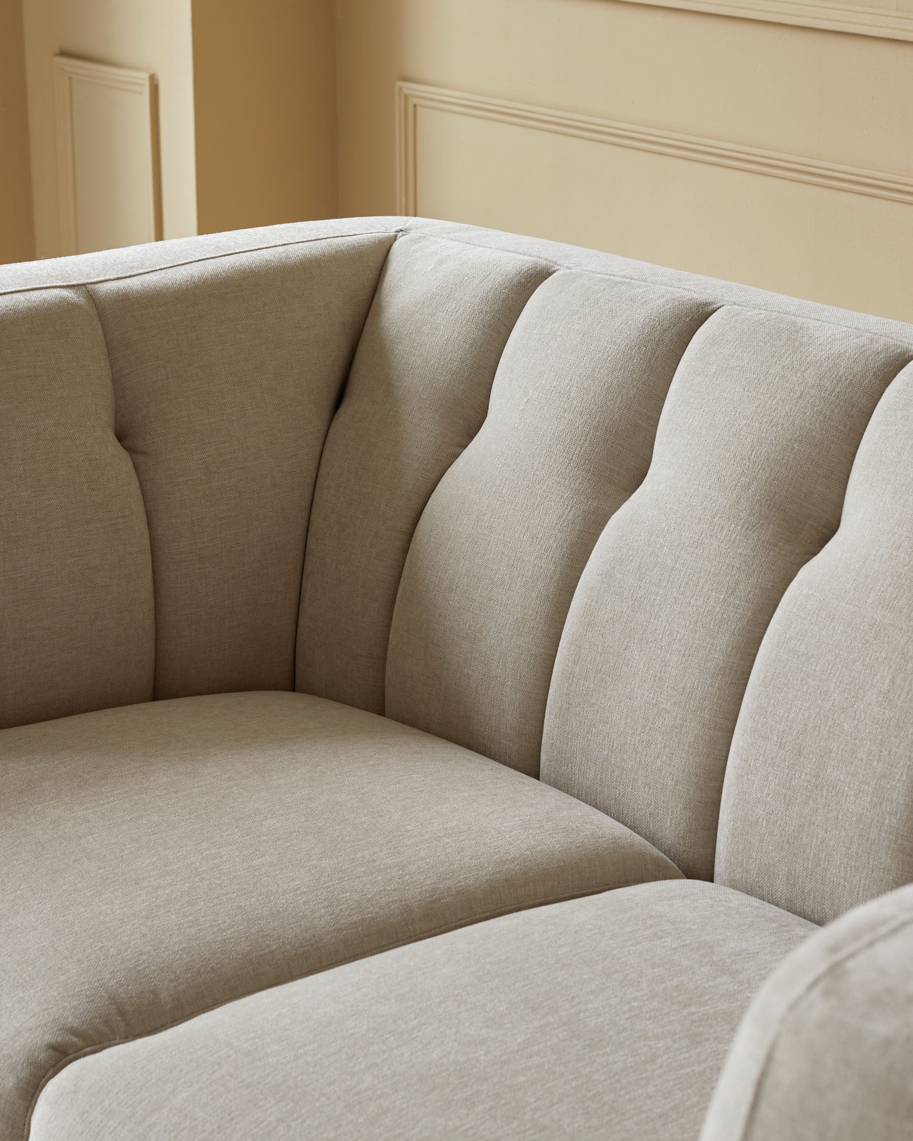 Valentina champagne chenille 2 seater sofa - Image 5