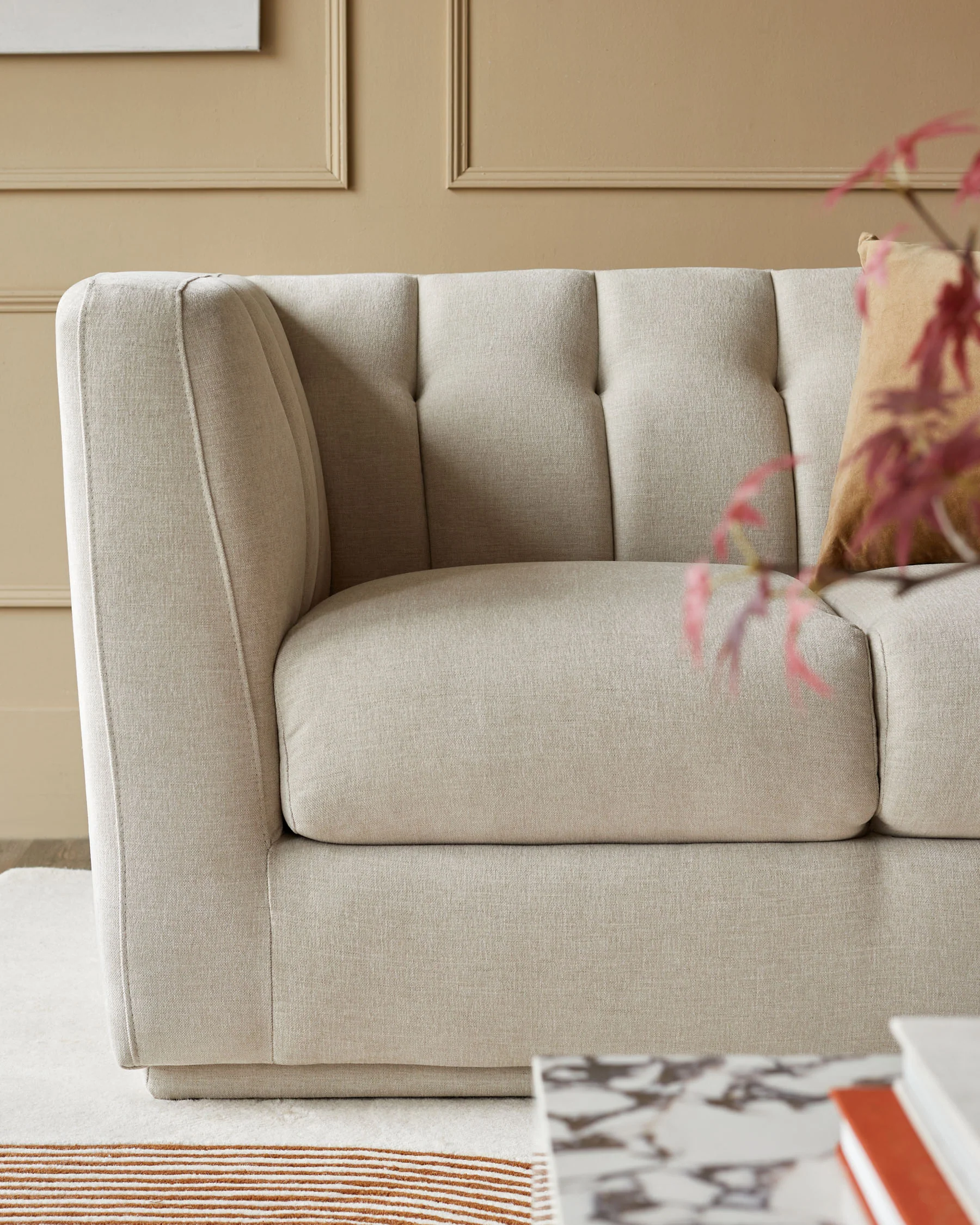 Valentina champagne chenille 2 seater sofa - Image 6