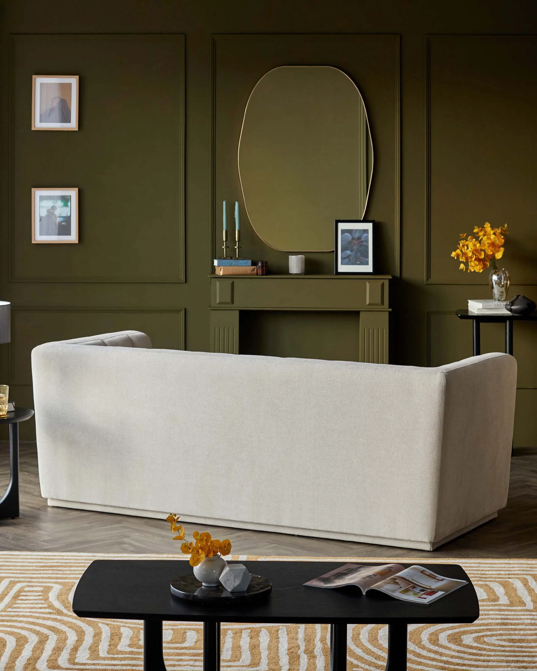 Valentina champagne chenille 3 seater sofa - Image 5