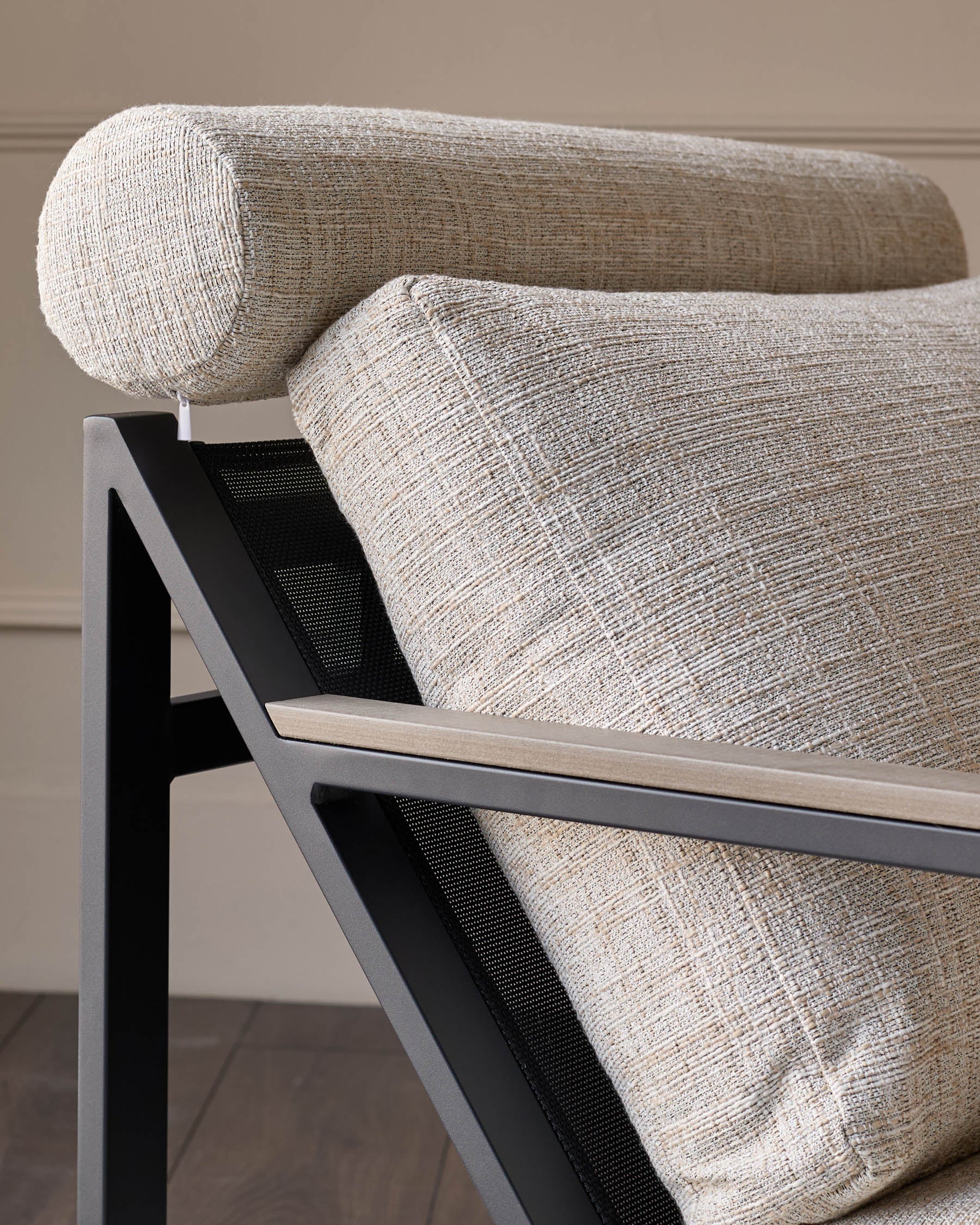 Verano black garden chair with footstool - Image 5