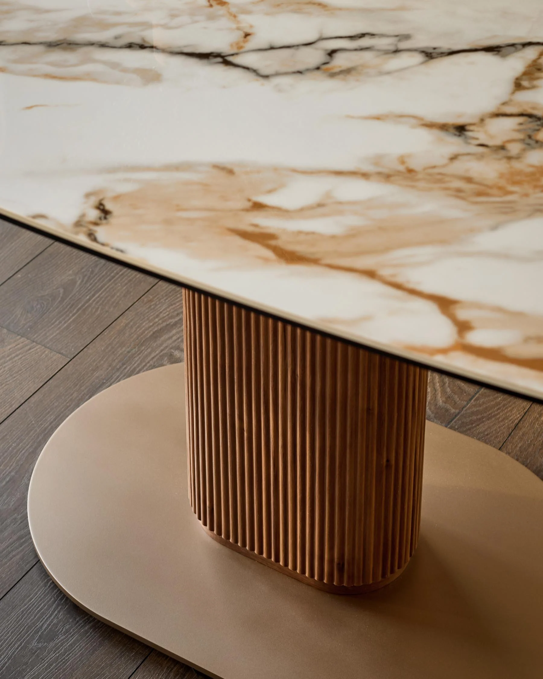 Vidal natural ceramic 6 seater dining table - Image 9