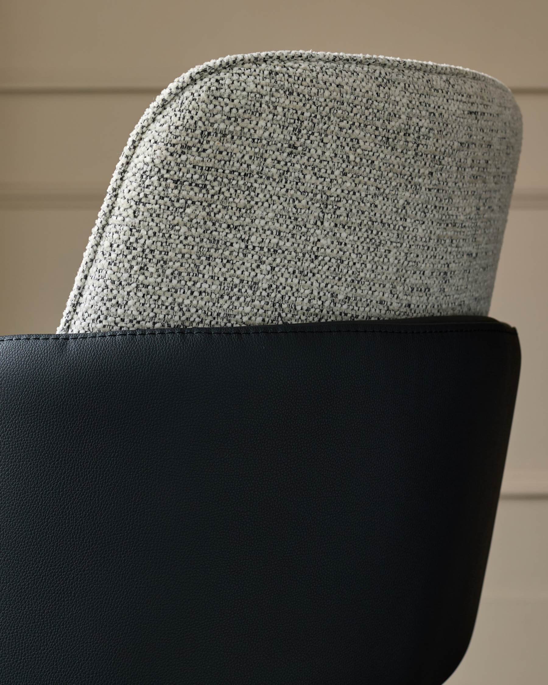 Wren grey fabric and black faux leather dining chair - Image 6