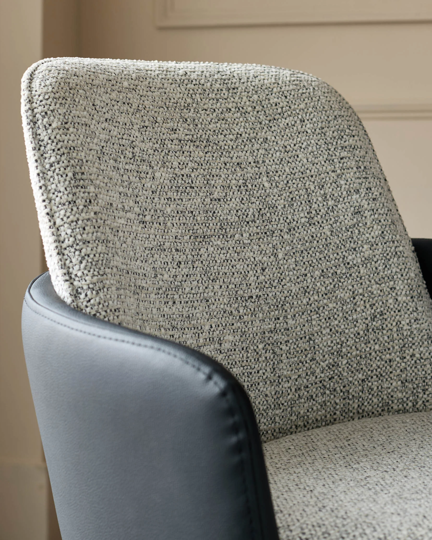 Wren grey fabric and black faux leather dining chair - Image 9