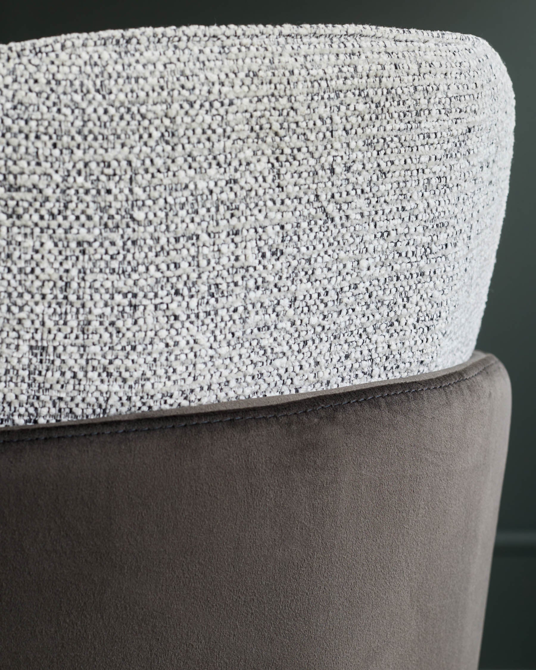 Wren grey fabric and dark chocolate velvet dining chair - Image 7