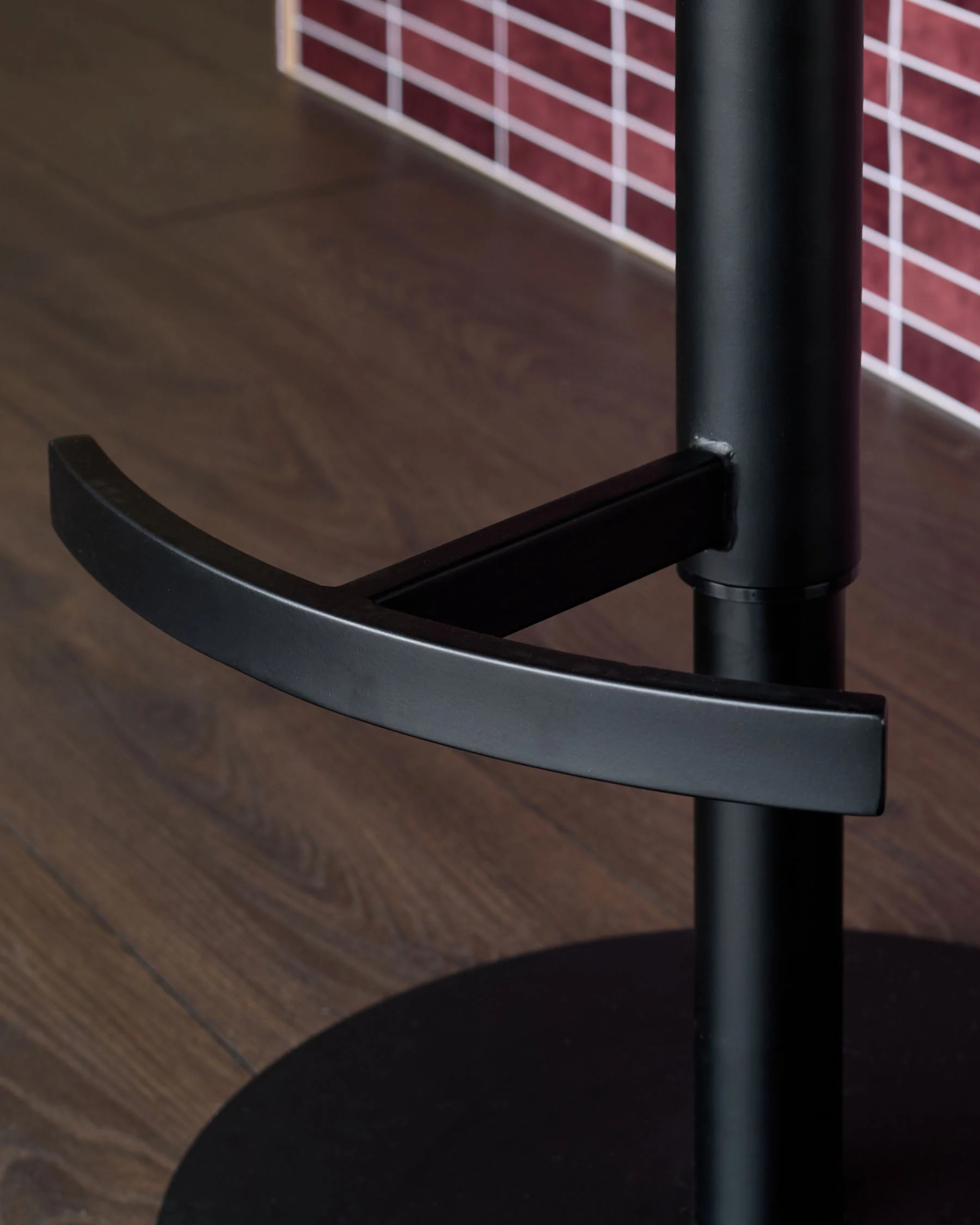 Wren grey fabric and black faux leather gas lift bar stool - Image 9