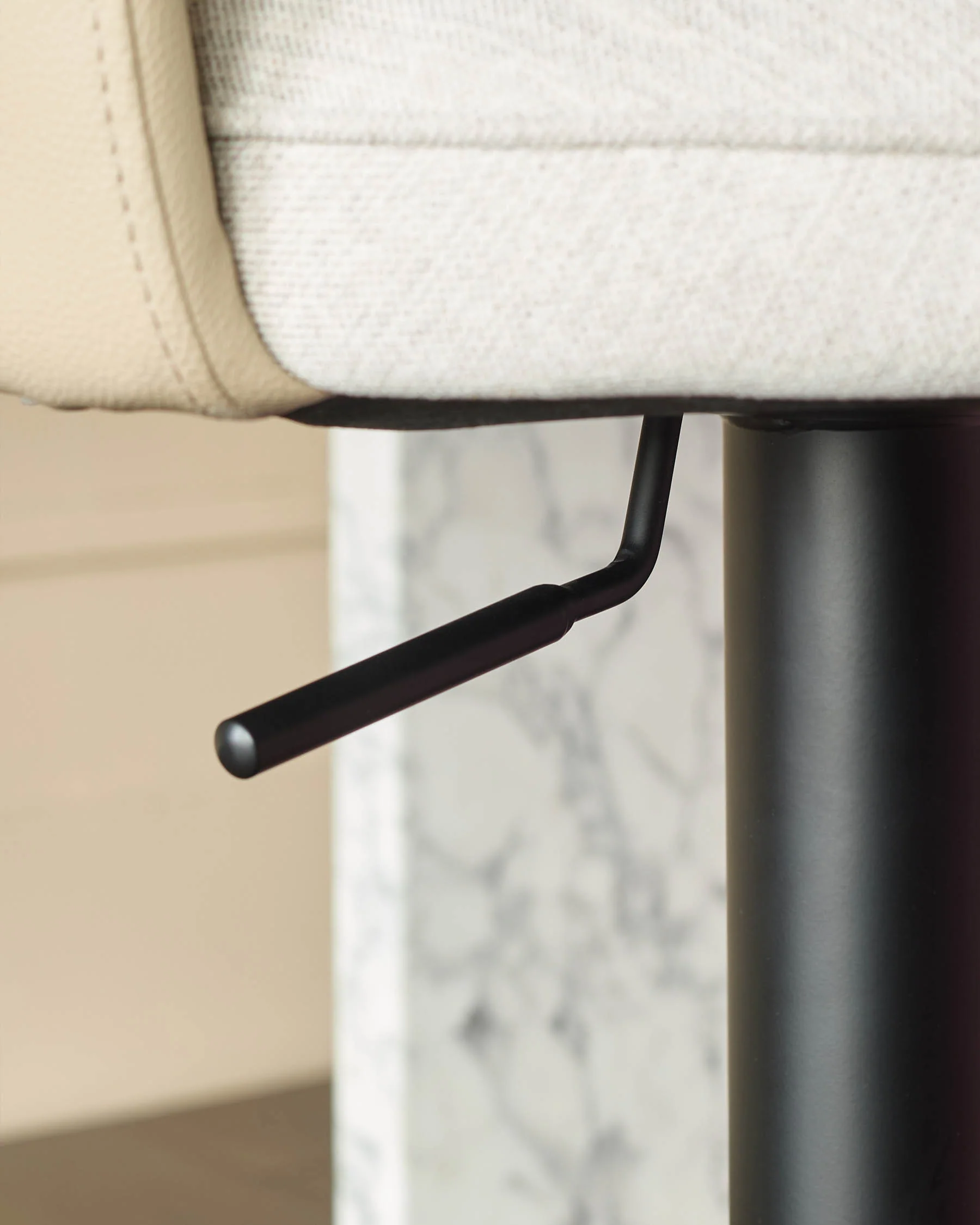 Wren natural fabric and natural faux leather gas lift bar stool - Image 7