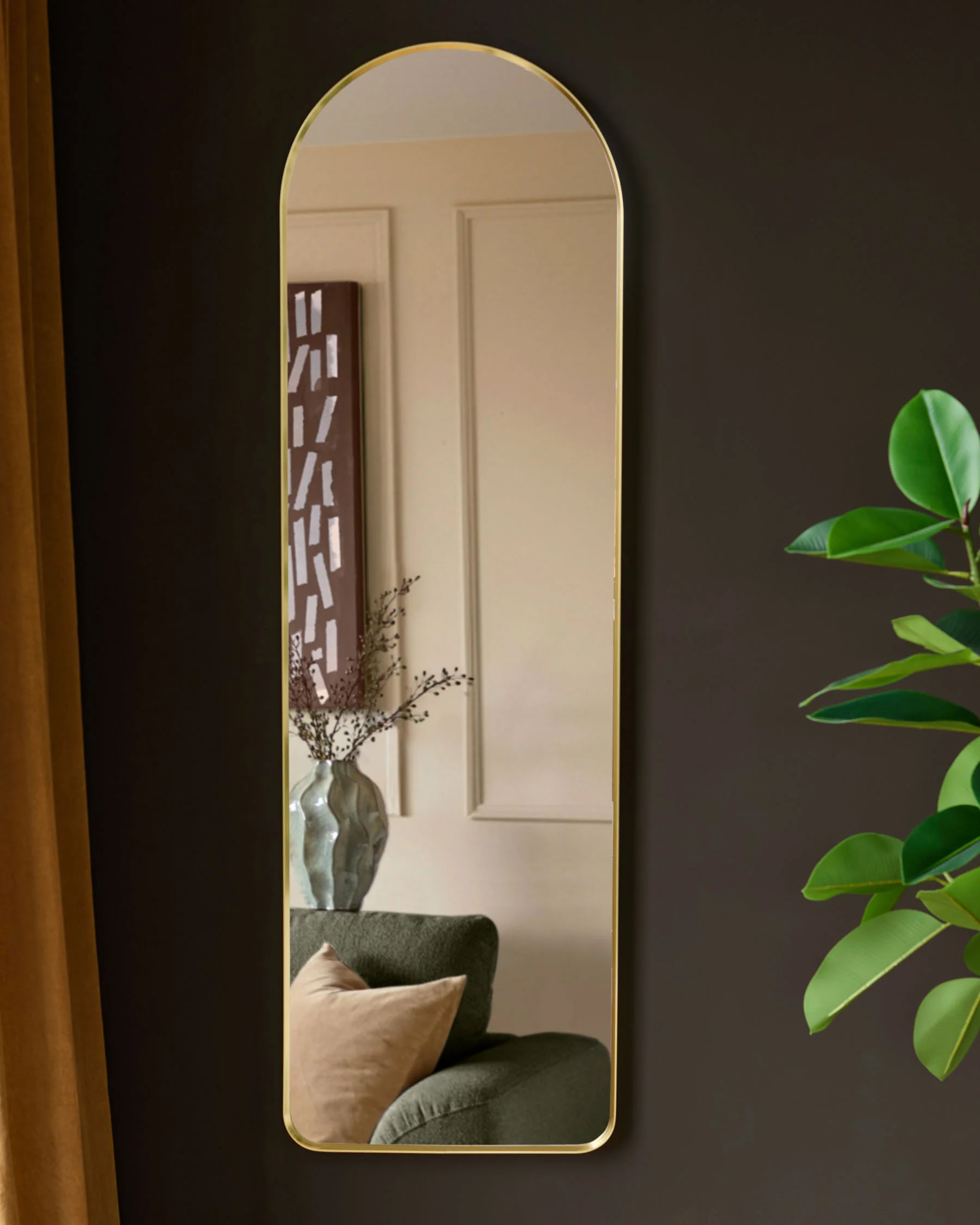 Yannis gold arch wall mirror