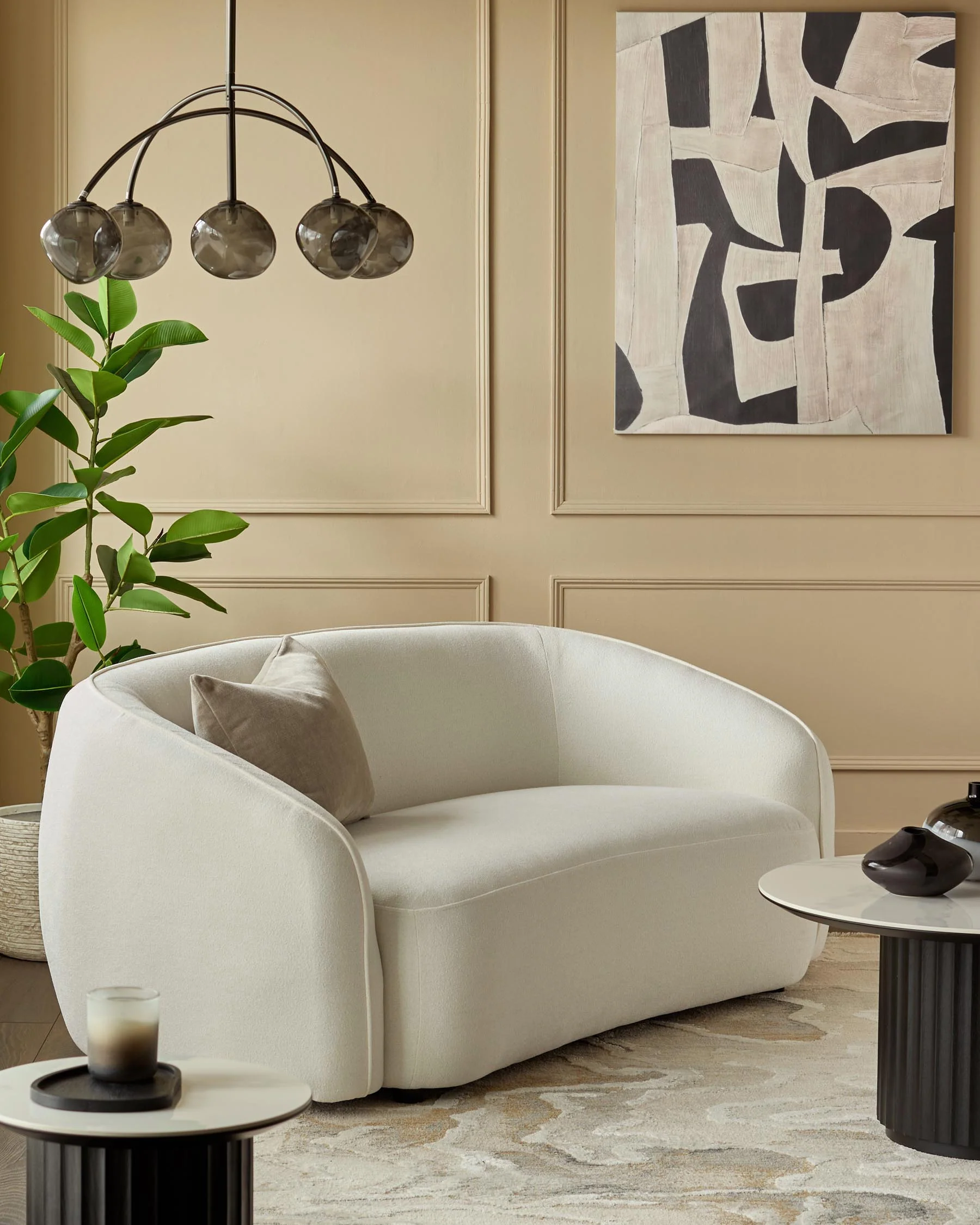Zoey ivory boucle 2 seater sofa - Image 2