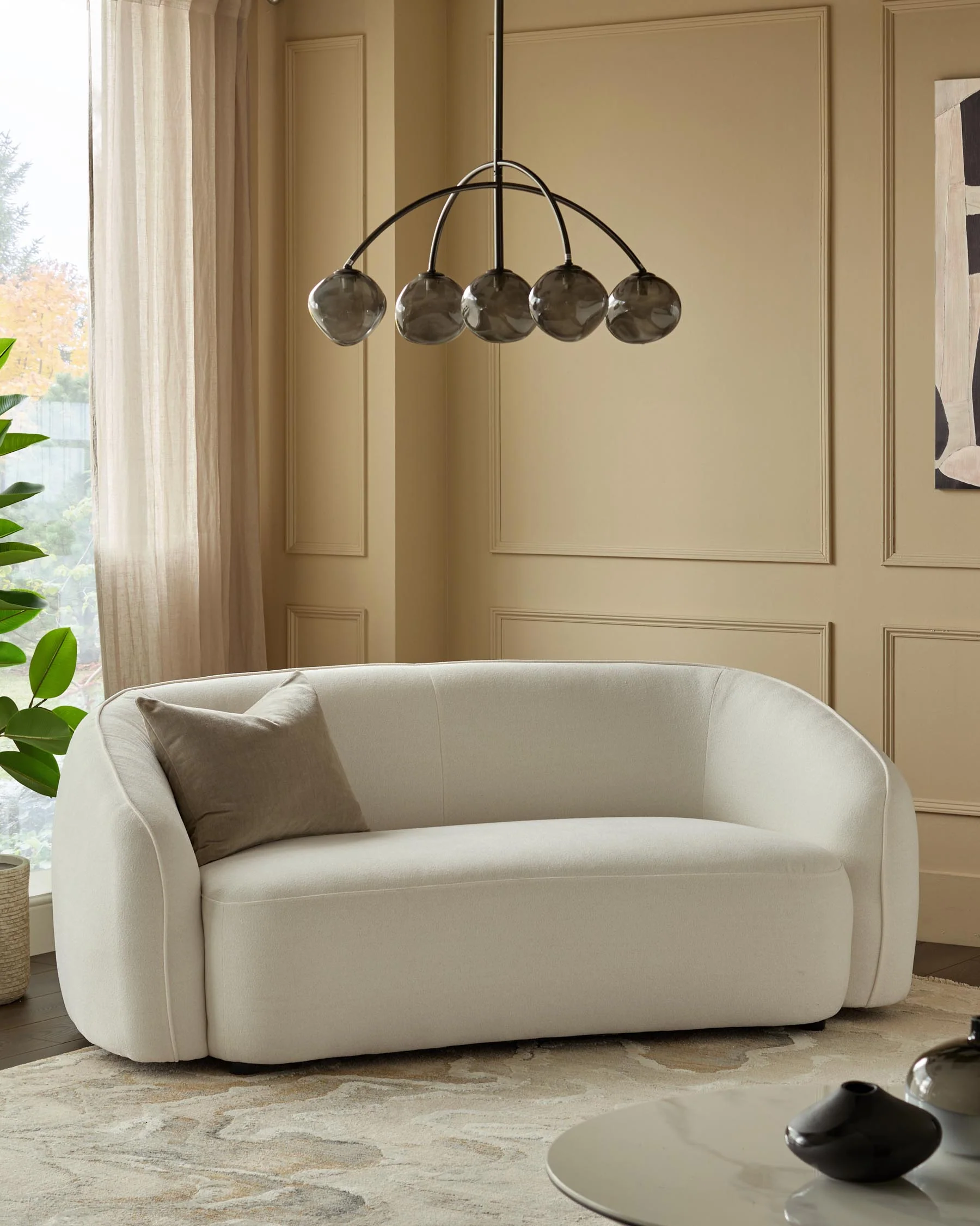 Zoey ivory boucle 2 seater sofa - Image 4