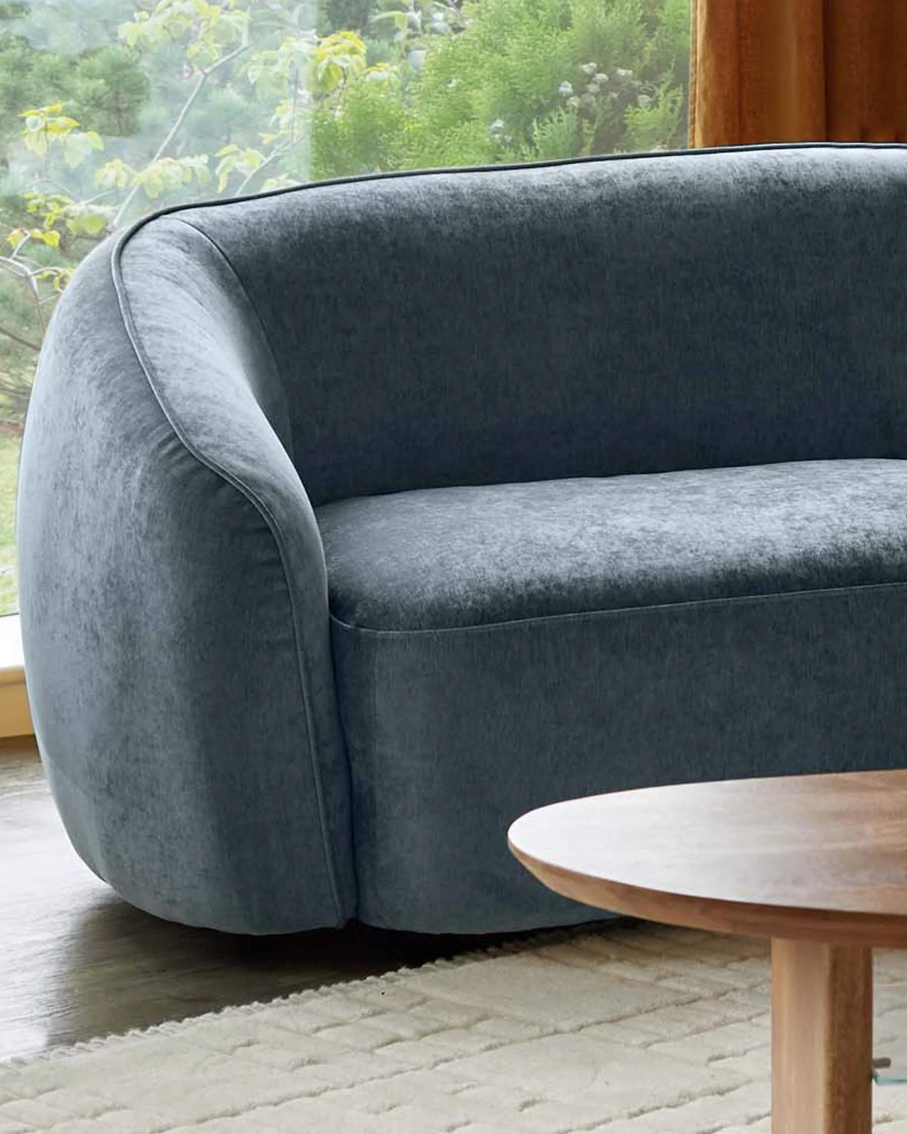 Zoey blue grey fabric 2 seater sofa - Image 7