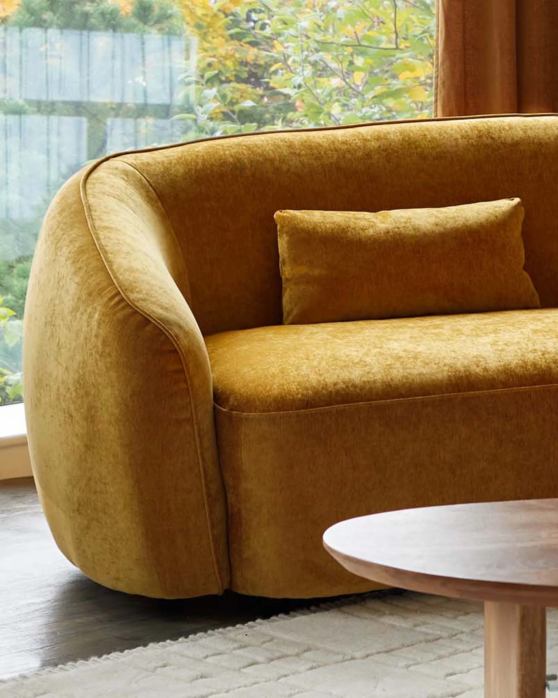 Zoey ochre fabric 2 seater sofa - Image 7