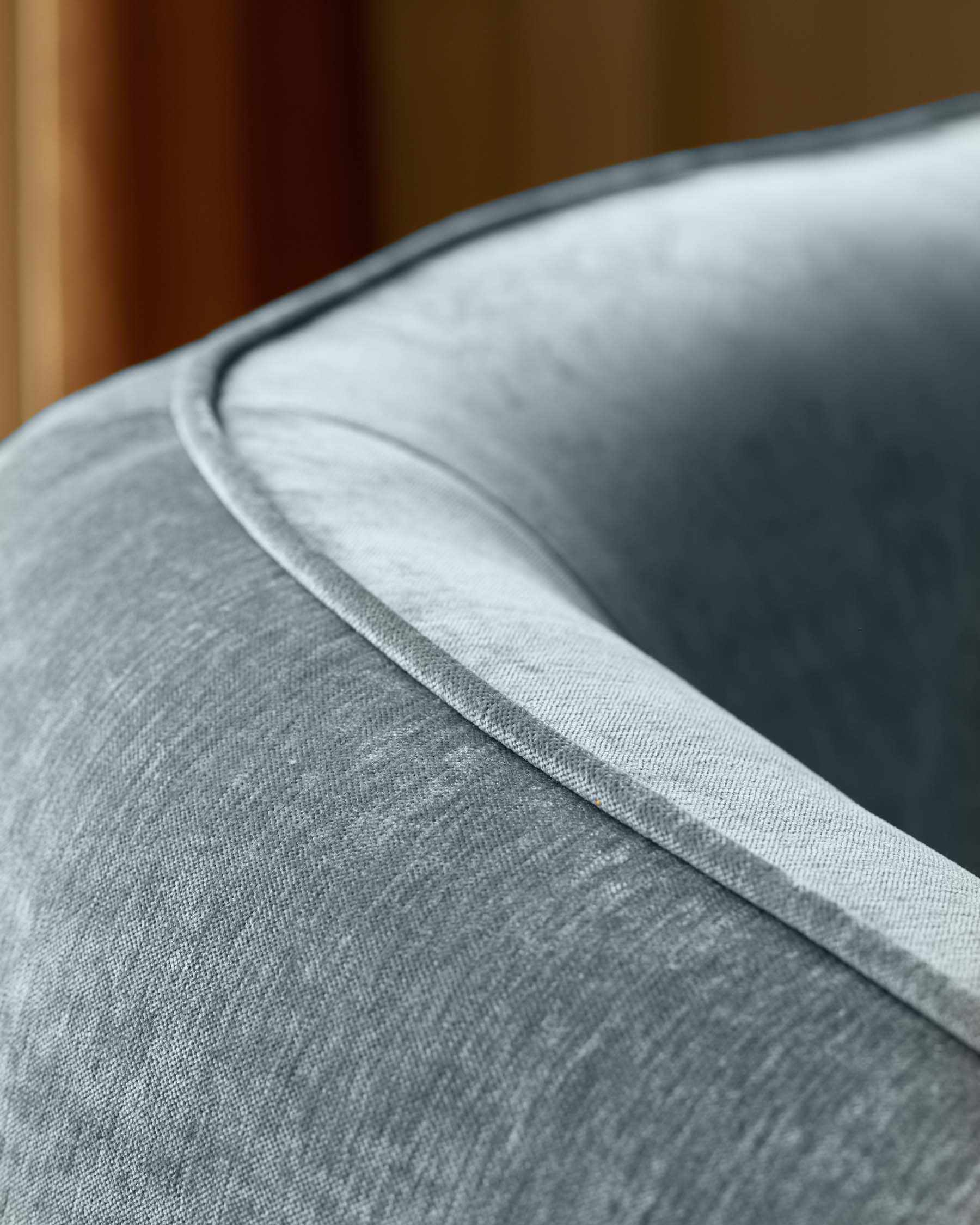 Zoey blue grey fabric 2 seater sofa - Image 6