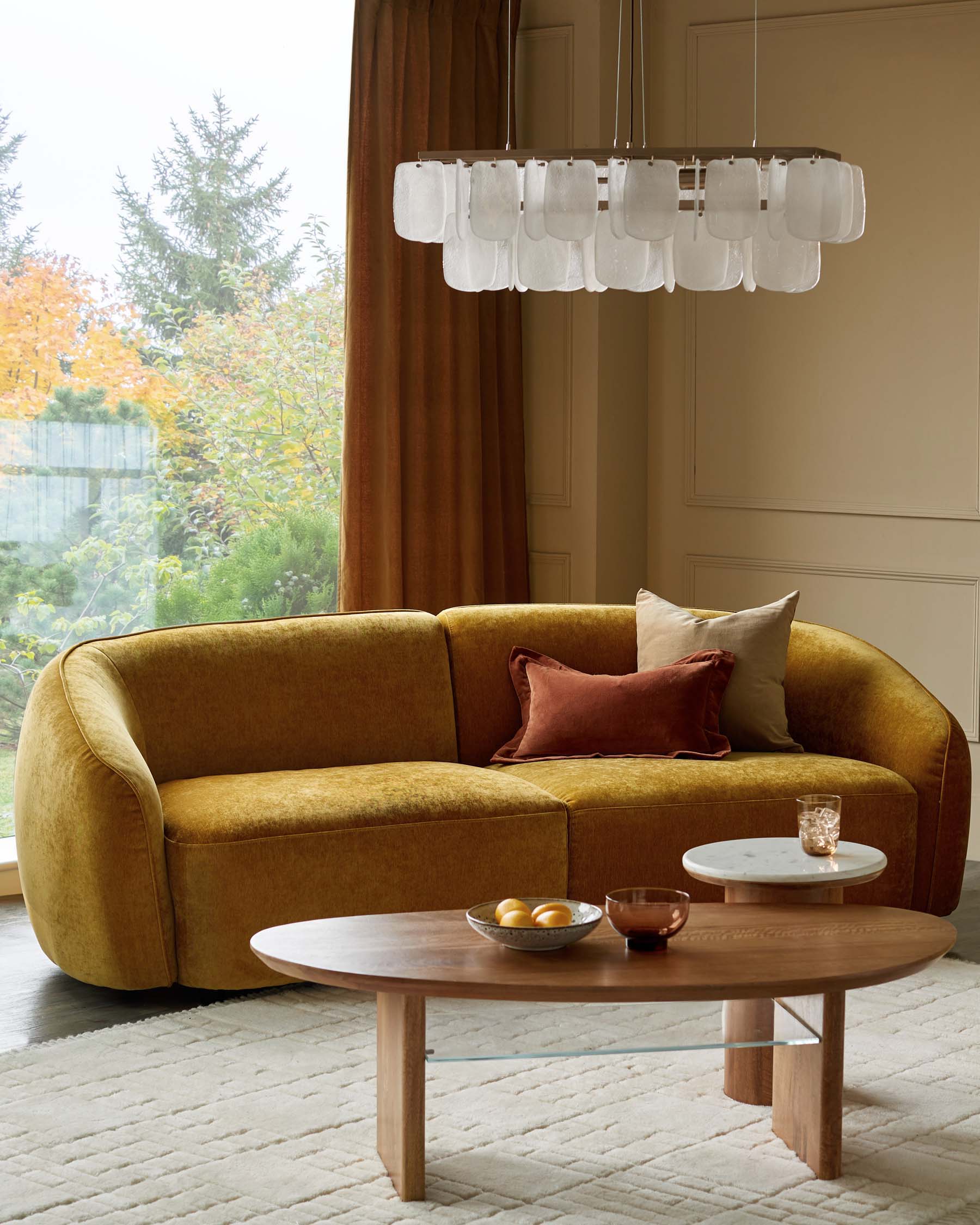 Zoey ochre fabric 3 seater sofa