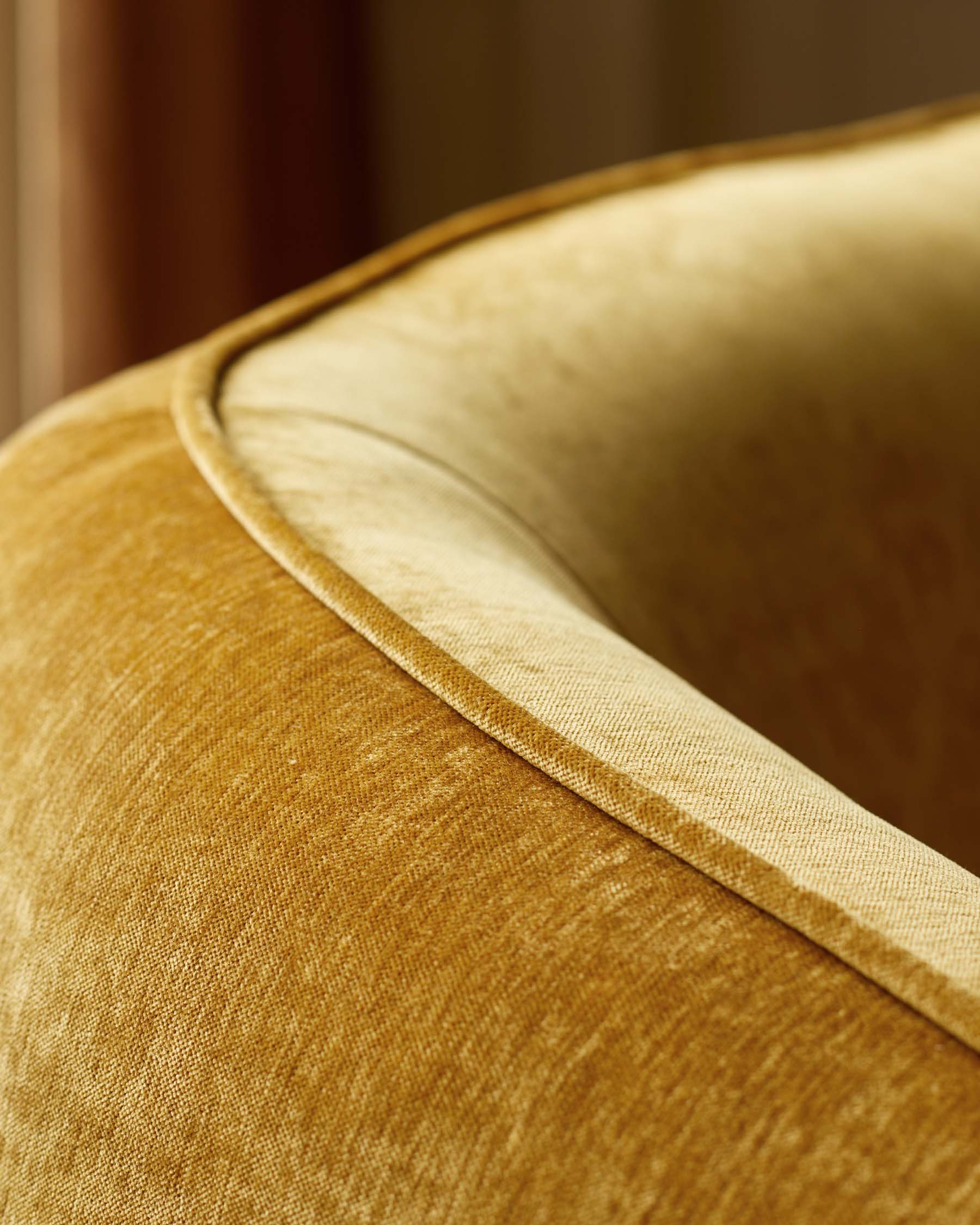 Zoey ochre fabric 3 seater sofa - Image 4