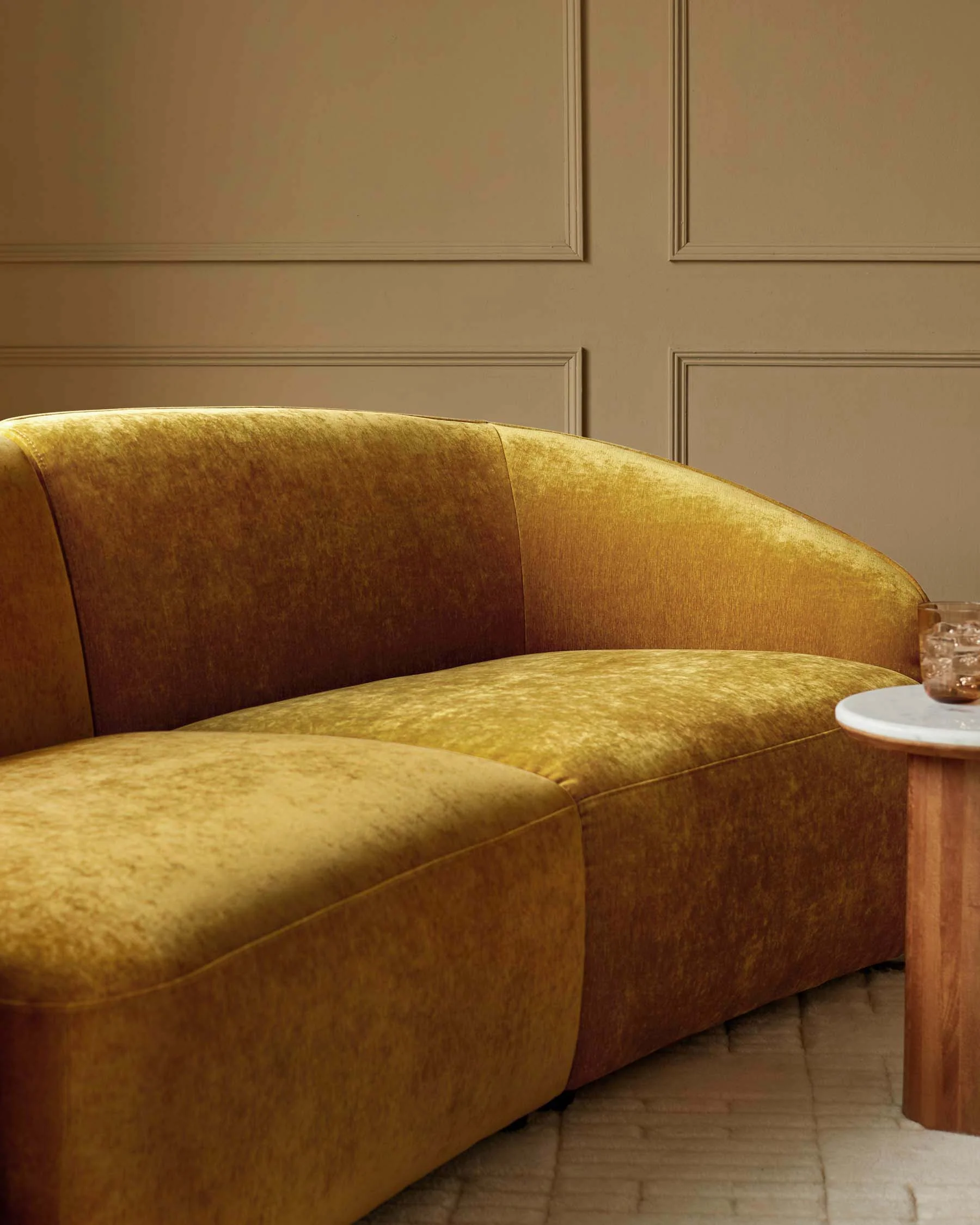 Zoey ochre fabric 3 seater sofa - Image 6