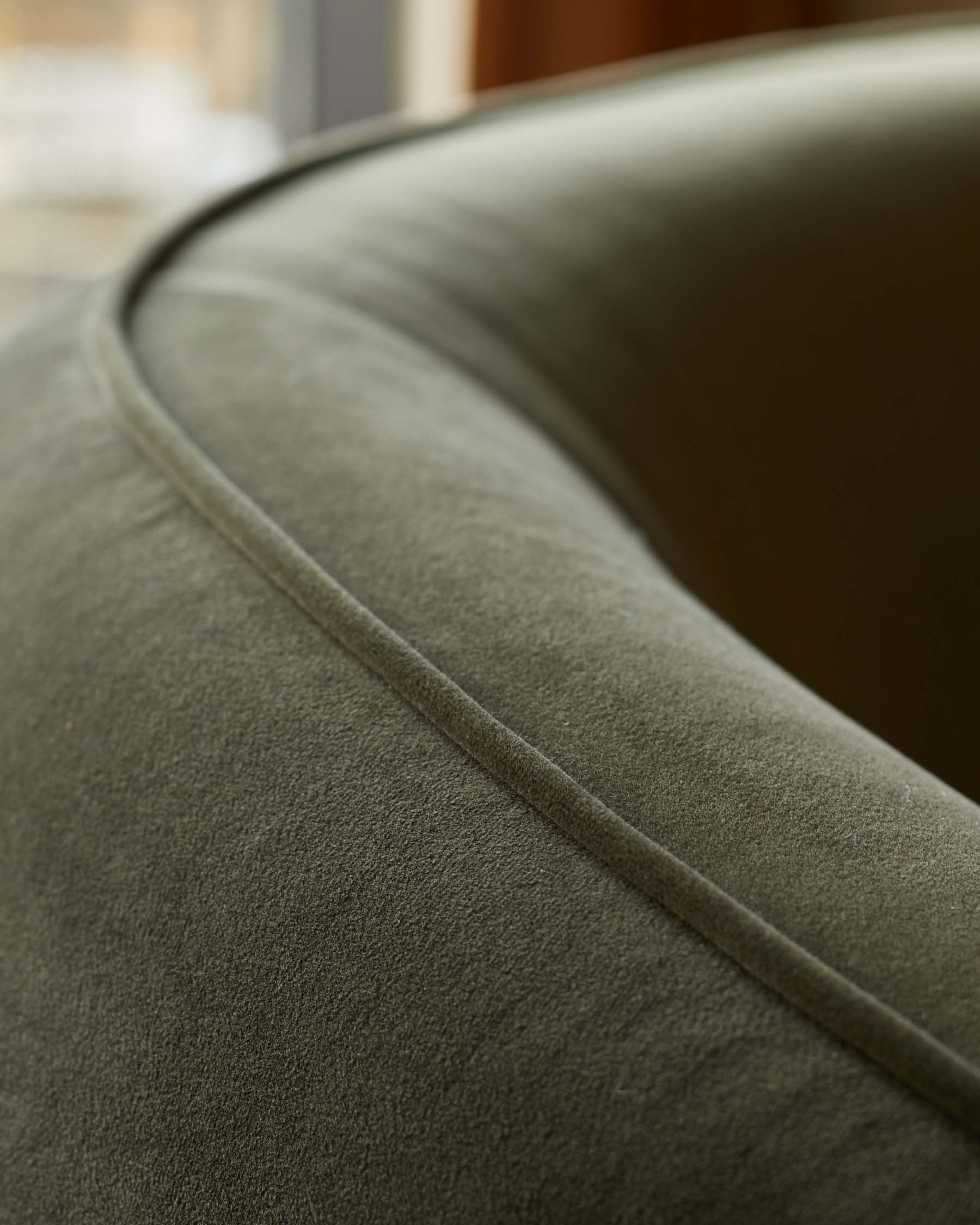 Zoey olive green velvet 3 seater sofa - Image 6